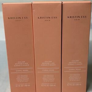 3 Kristin Ess Color Depositing Conditioner 6.7 Oz Coral Rose Semi-Permanent x 3